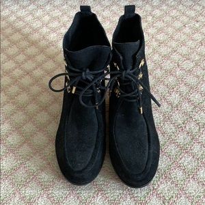 Suede Black Booties